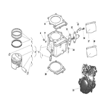 Piston ring set, 8000A5476 , Husqvarna